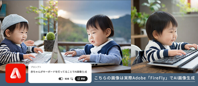 こちらの画像は実際Adobe「FireFly」でAI画像生成