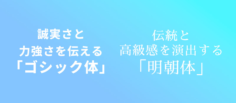 ゴシック体と明朝体